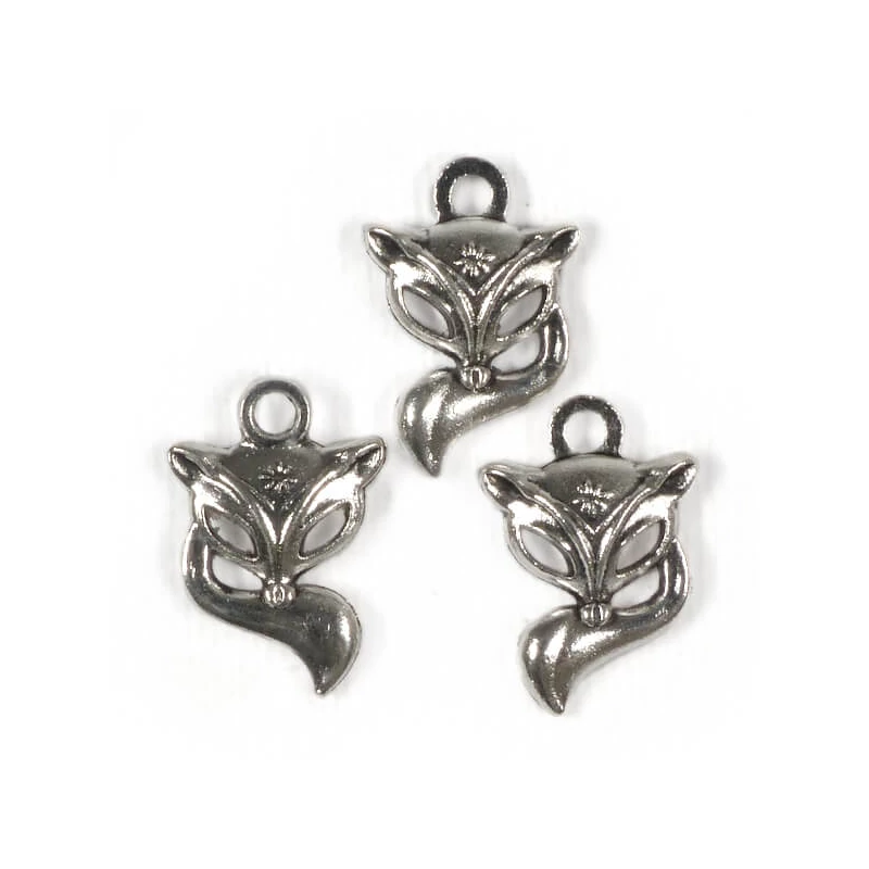 Ornament metalic Charm, 3 buc - vulpe, 3D