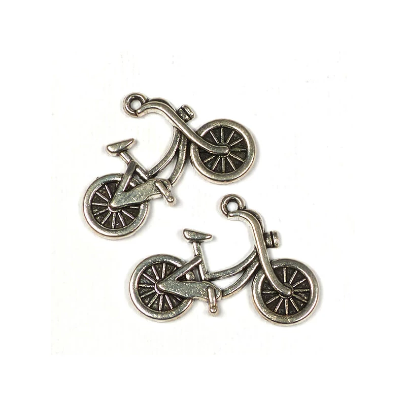 Charm, ornament metalic, 2 buc - bicicleta