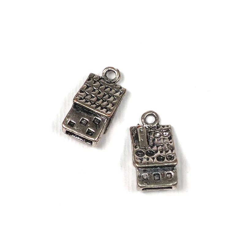 Charm, ornament metalic, 2 buc - casa de turta dulce, 3D