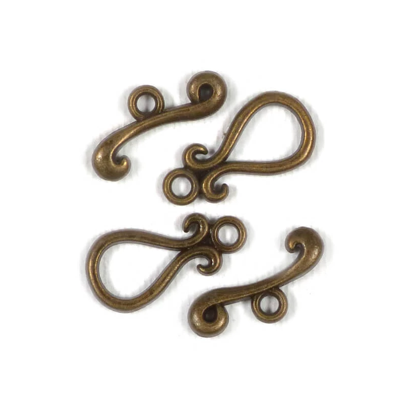 Ornament metalic Charm, 2 perechi - Clip T, curbat, antic