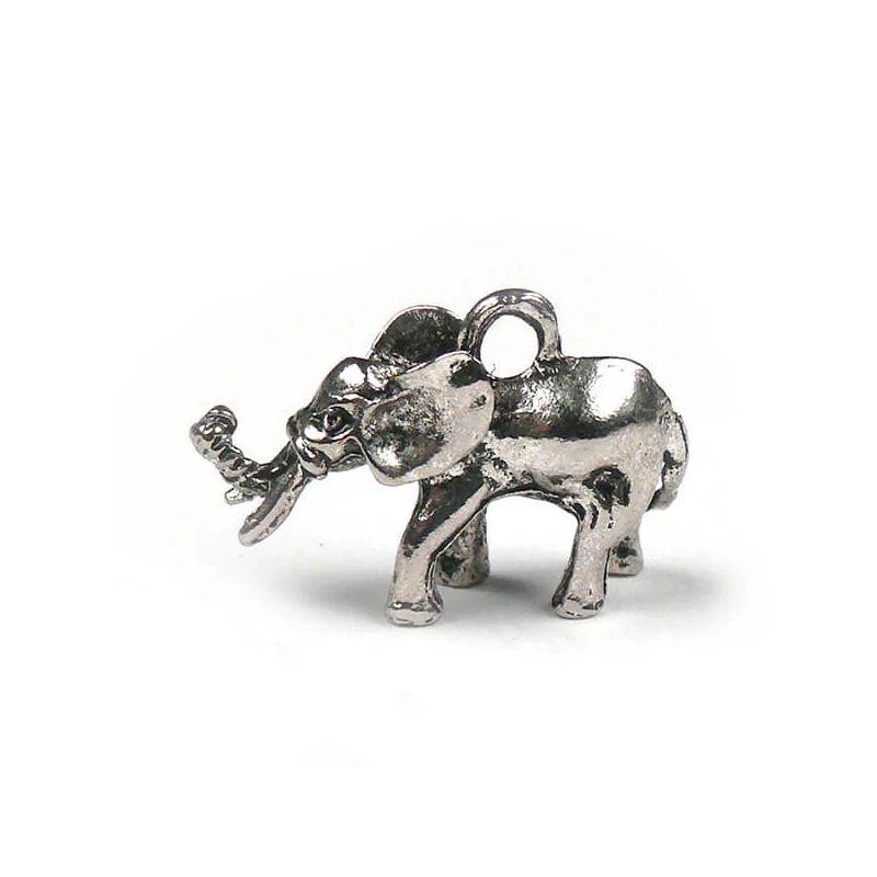 Charm, decor metalic, 2 buc - elefant, 3D