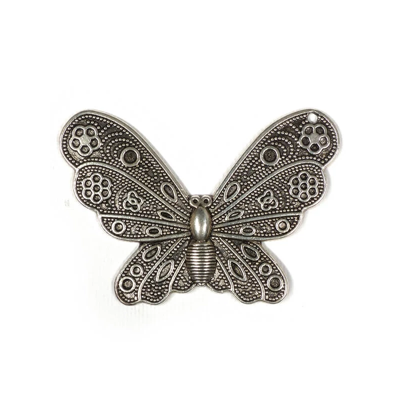 Charm, ornament metalic, 1 buc - fluture, decorativ, dantela