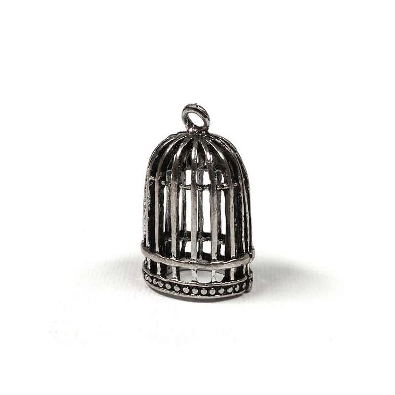 Charm, ornament metalic, 1 buc - cușcă, 3D
