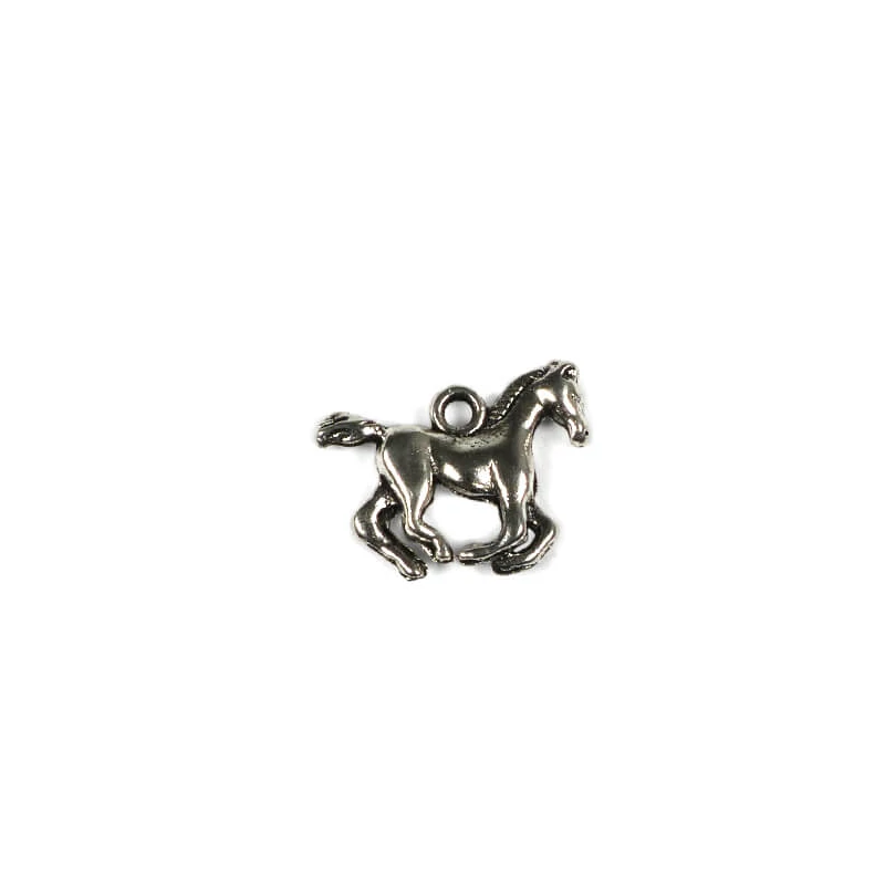Charm, ornament metalic, 1 buc - cal, galop, 3D, mic