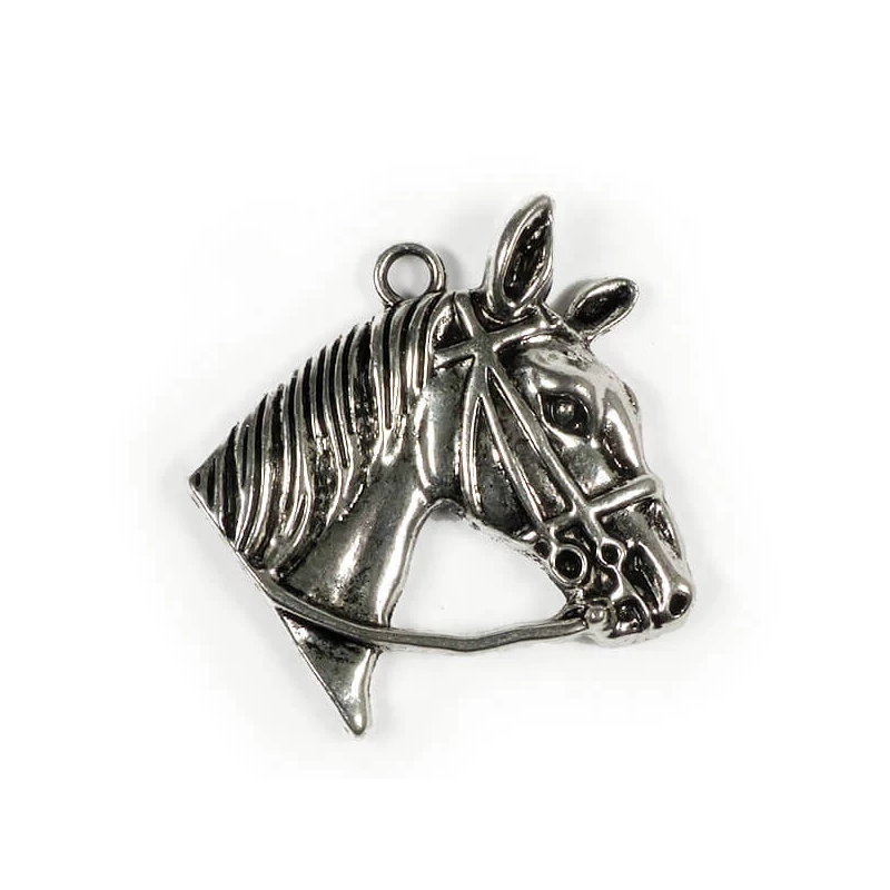 Charm, ornament metalic, 1 buc - cap de cal