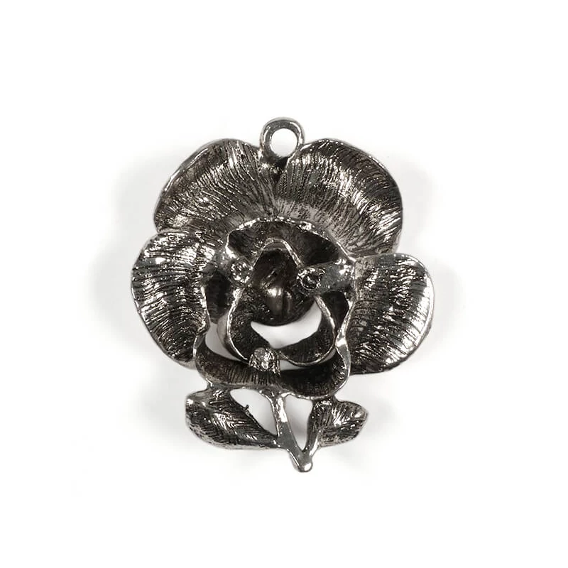 Ornament metalic Charm, 1 buc - floare, piatra