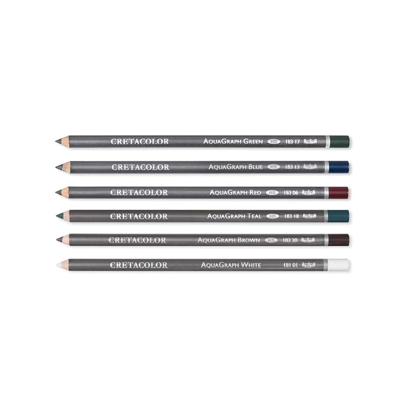 Cretacolor Aquagraph Colors Pocket Set Set creioane grafit solubile în apă, 6 buc., cutie metalică