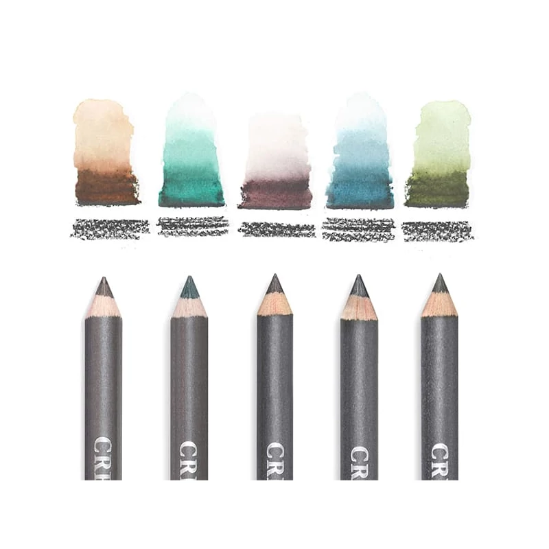 Cretacolor Pencil Wrap Set set de desen în suport de pânză rulabil - Aqua, 17 buc