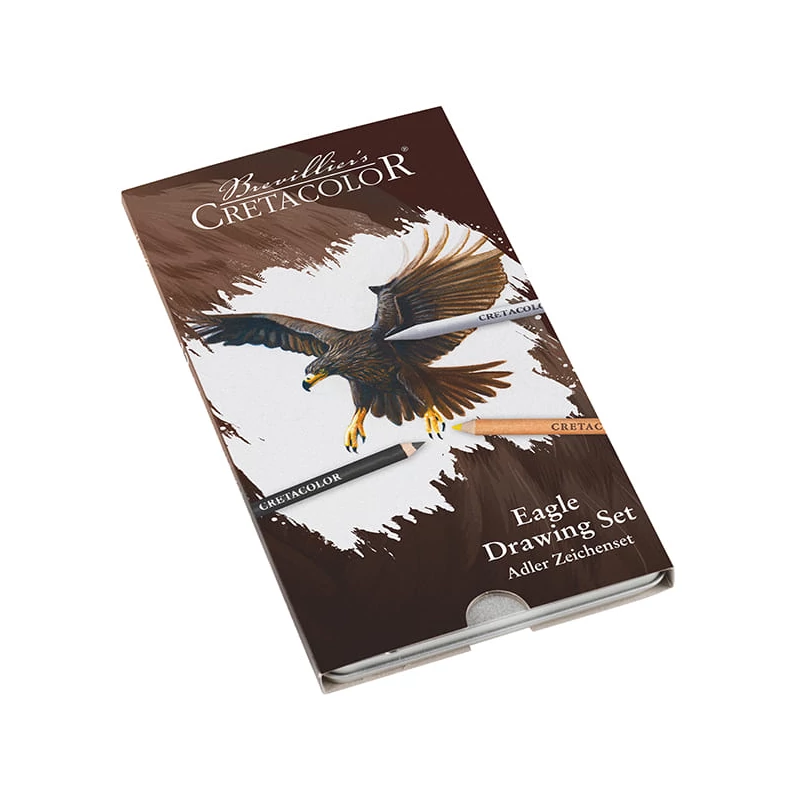 Cretacolor Eagle Set, set de desen, 12 buc, în cutie metalică