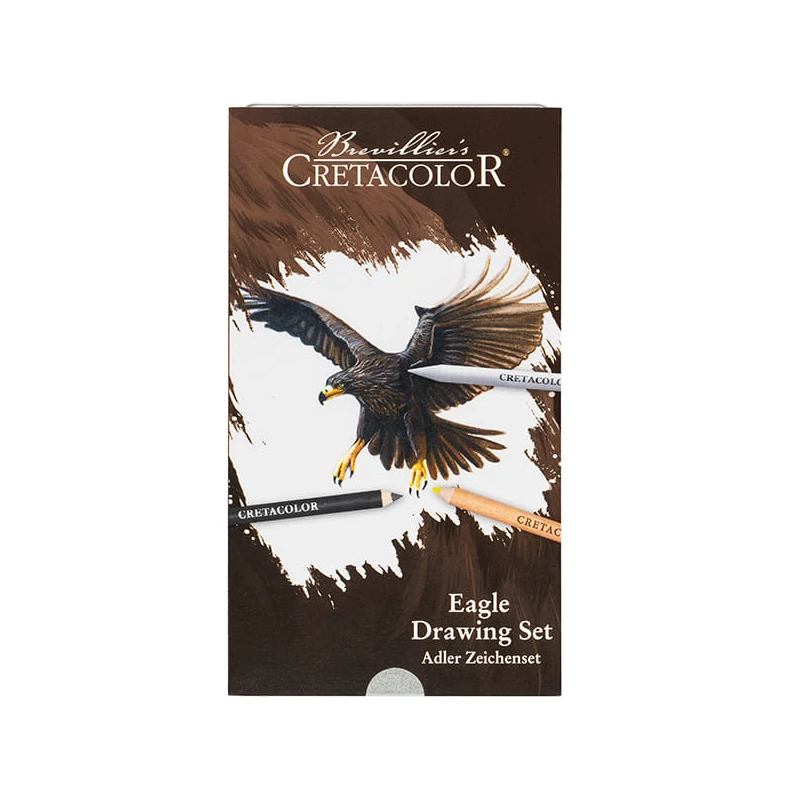 Cretacolor Eagle Set, set de desen, 12 buc, în cutie metalică