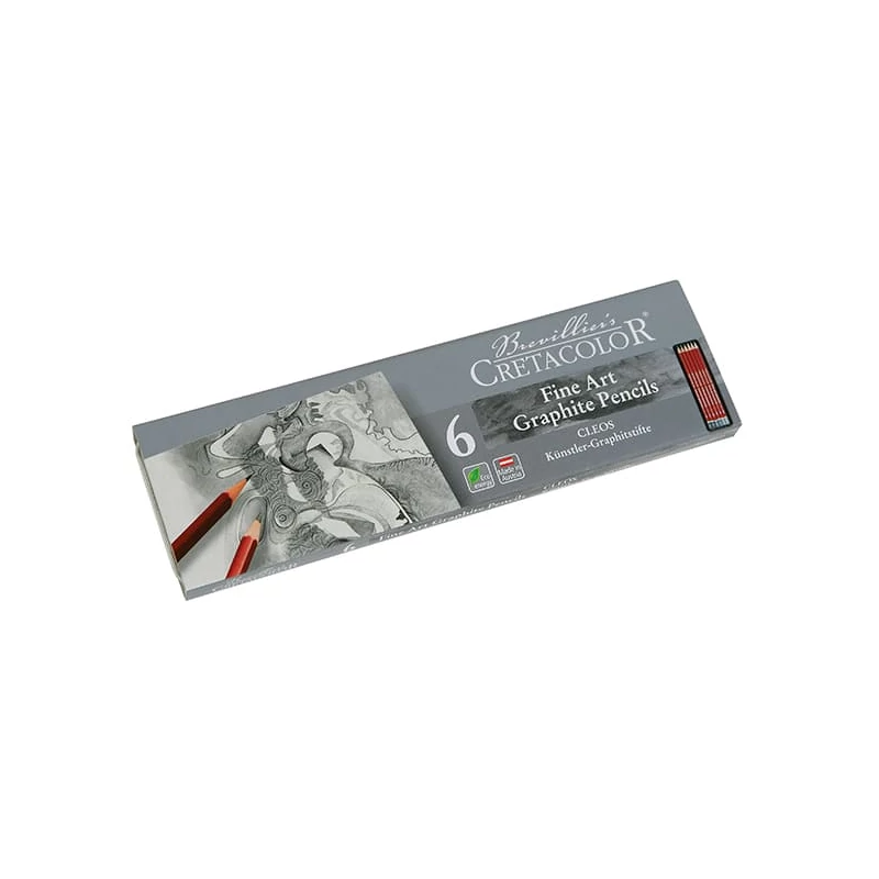 Set creioane grafit Cretacolor Fine Art Graphite - 6 buc, cutie metalica