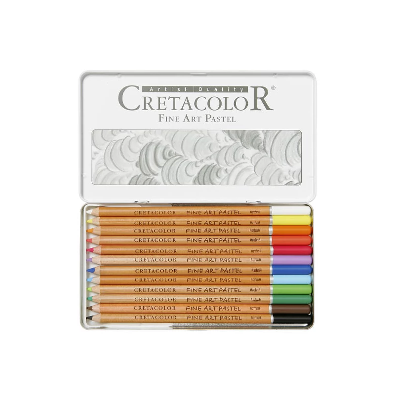 Set creioane pastel Cretacolor Fine Art Pastel - 12 buc, cutie metalică