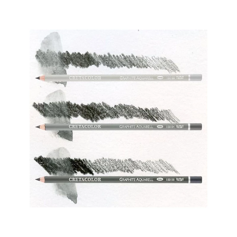 Set creioane grafit Cretacolor Graphite Aquarell solubile în apă, 3 buc