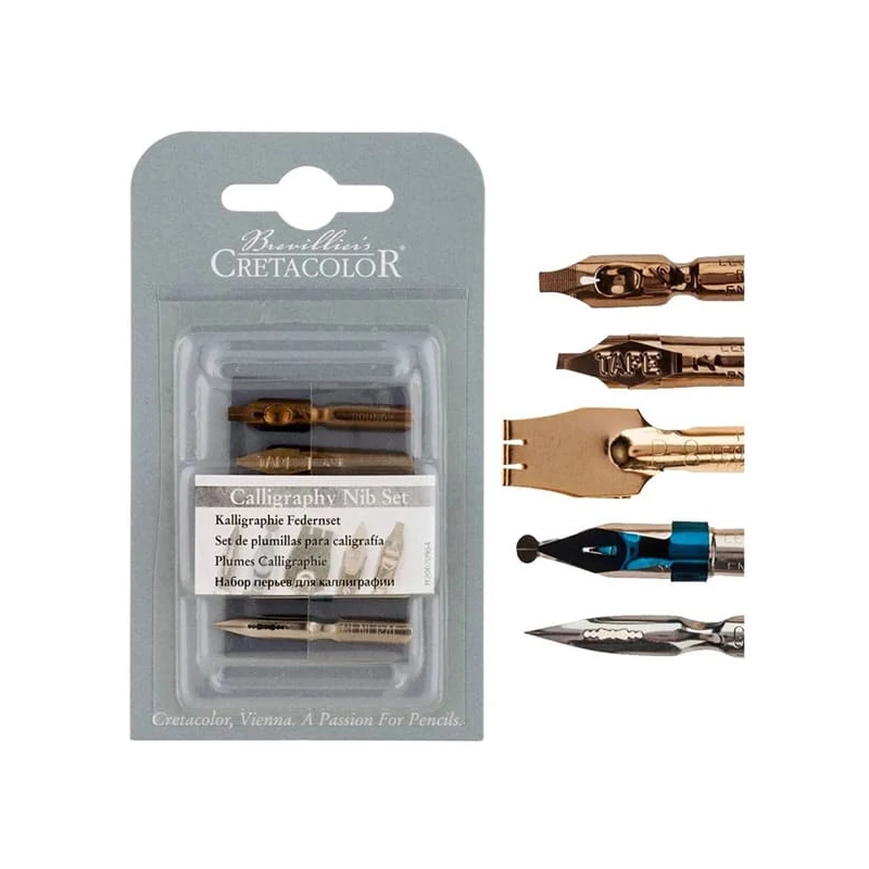 Set penne caligrafice Cretacolor, 5 buc