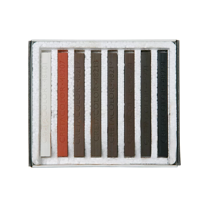 Set crete pastel Cretacolor - 8 buc, nuante maro
