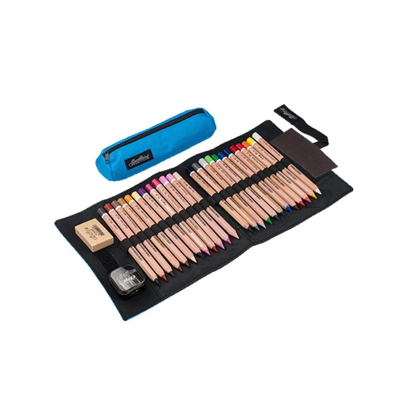 Cretacolor Pencil Wrap Set, set de desen în suport de pânză rulabil - MegaColor, 28 buc