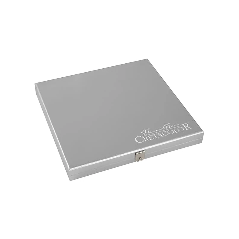 Set de desen grafit Cretacolor Silver Box, 17 buc, cutie din lemn
