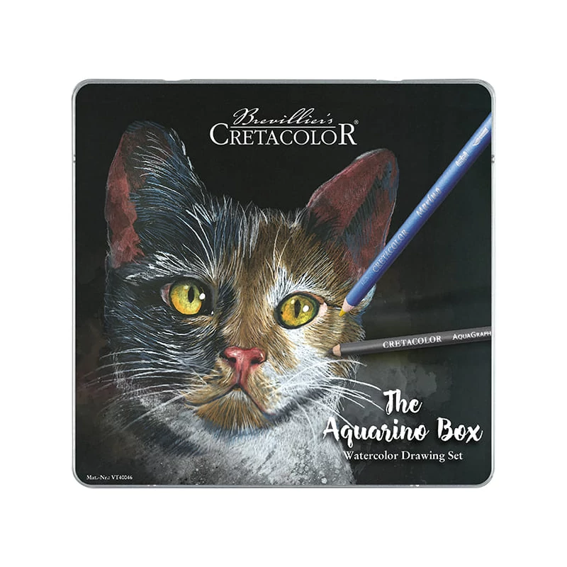 Set creioane acuarelă Cretacolor The Aquarino Box, 24 buc., cutie metalica