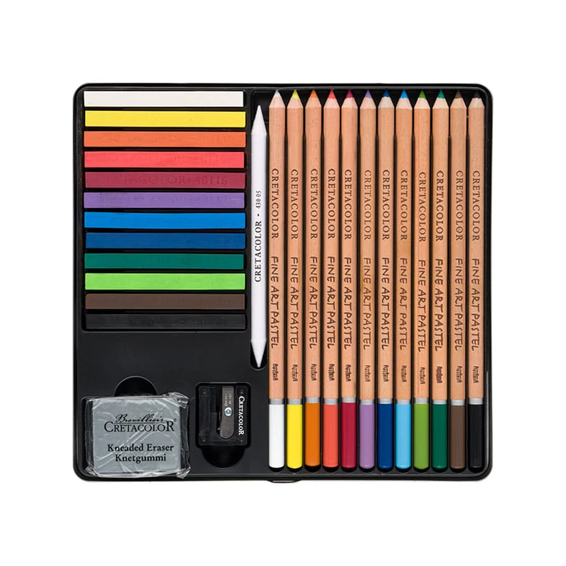Set desen pastel Cretacolor The Pastel Basic Box, 27 buc. , cutie metalica
