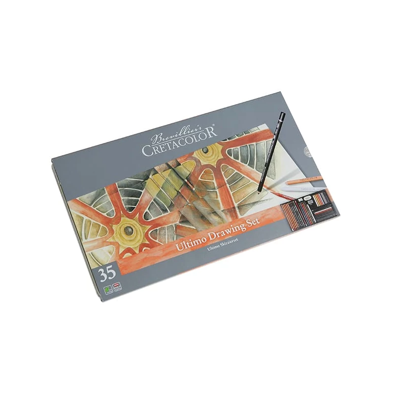 Set de desen și schiță  Cretacolor Ultimo, 35 piese, cutie metalica