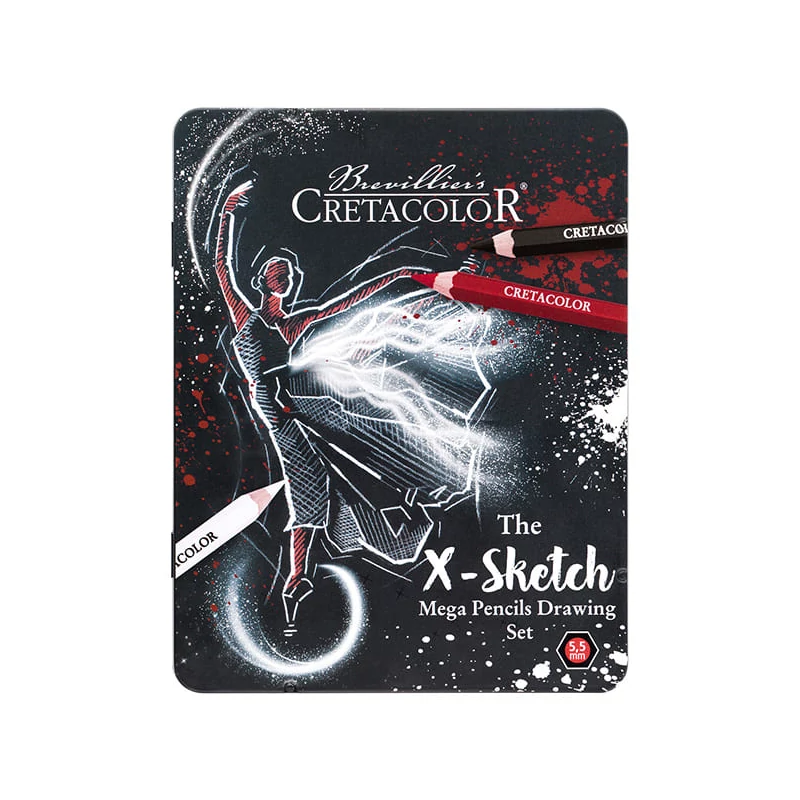 Cretacolor X-Sketch Mega set de creioane pentru desen și schiță, 12 buc