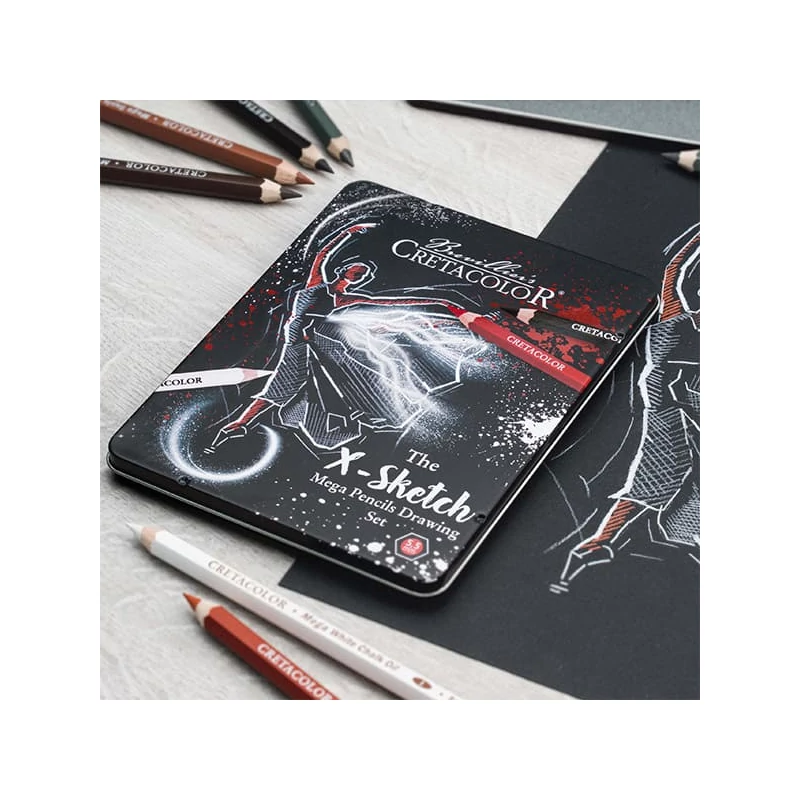 Cretacolor X-Sketch Mega set de creioane pentru desen și schiță, 12 buc