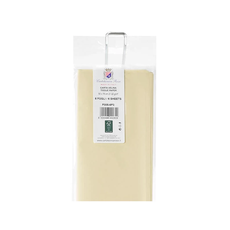 Hârtie mătase în pachet, 50x76 cm, 21 g, 6 buc - bej