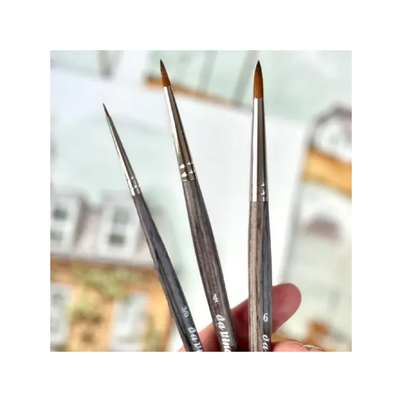 Da Vinci Secret Places Watercolour set de pensule, sintetice, rotunde, 3 buc