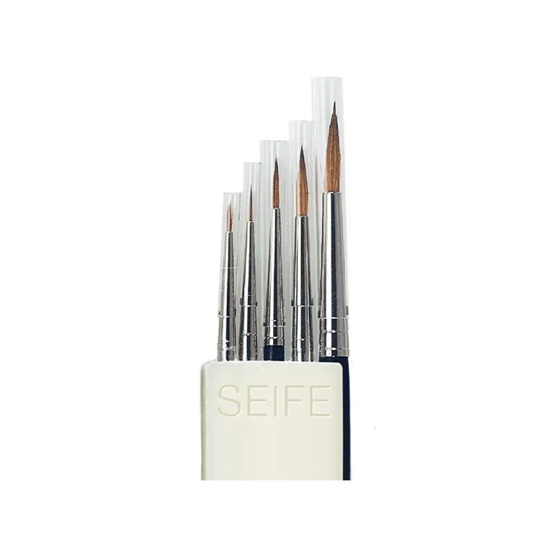 Da Vinci 5246 Set pensulă acuarelă, cu gât roșu, rotundă, 5 buc + săpun