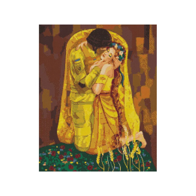 Pictură cu diamante , pe pânză întinsă, 40x50 cm - Într-o îmbrățișare sigură Solomiya Kovalchuk