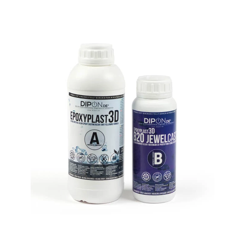 Rășină sintetică, epoxidică bicomponentă, Dipon B20 JewelCast, 500+250 g