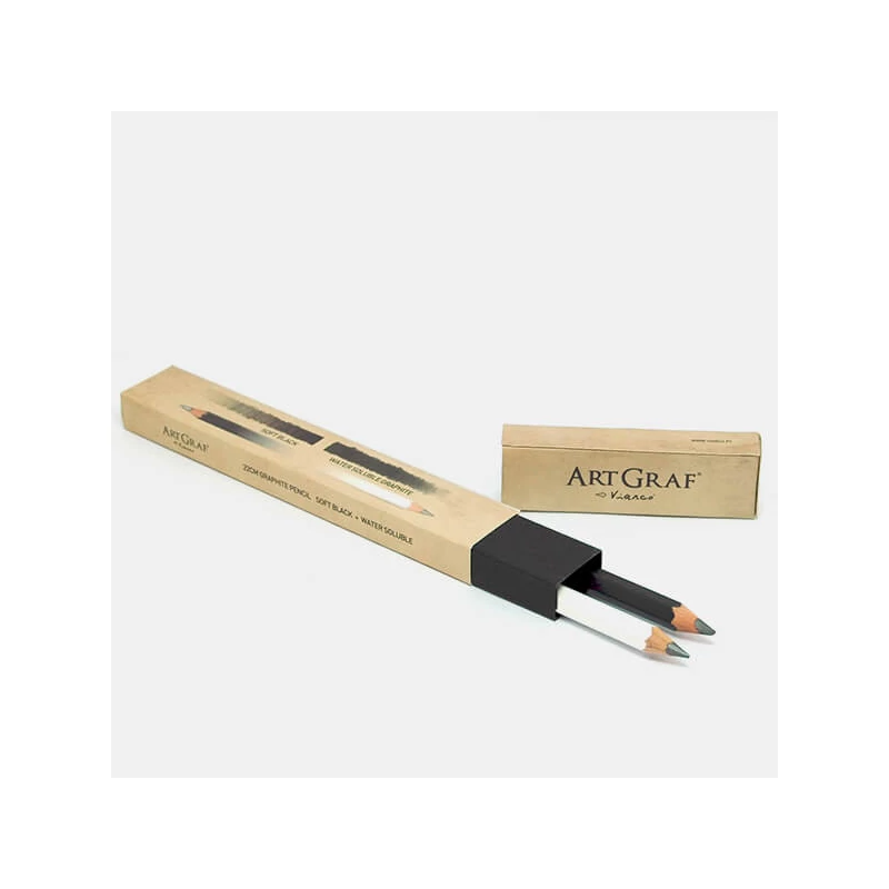 Set de creioane din grafit ArtGraf solubile în apă , 4 mm - B, 2B