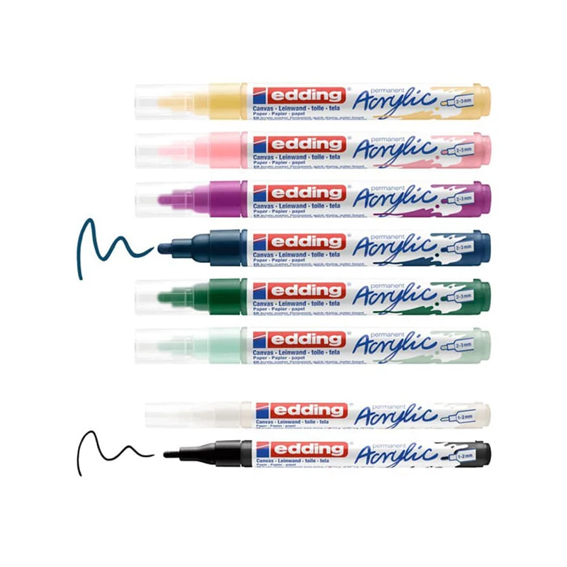 edding marker acrilic  în set - 8 buc, Nordic  set starter
