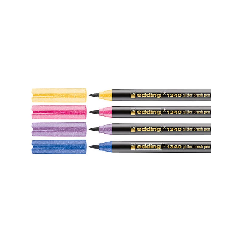 edding 1340 marker tip pensulă în set, S (1-6 mm) - 4 buc, cu sclipici