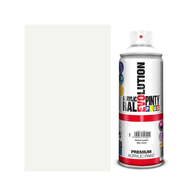Spray vopsea acrilică EVOLUTION luciu de mătase, 400 ml - RAL9010 pure white