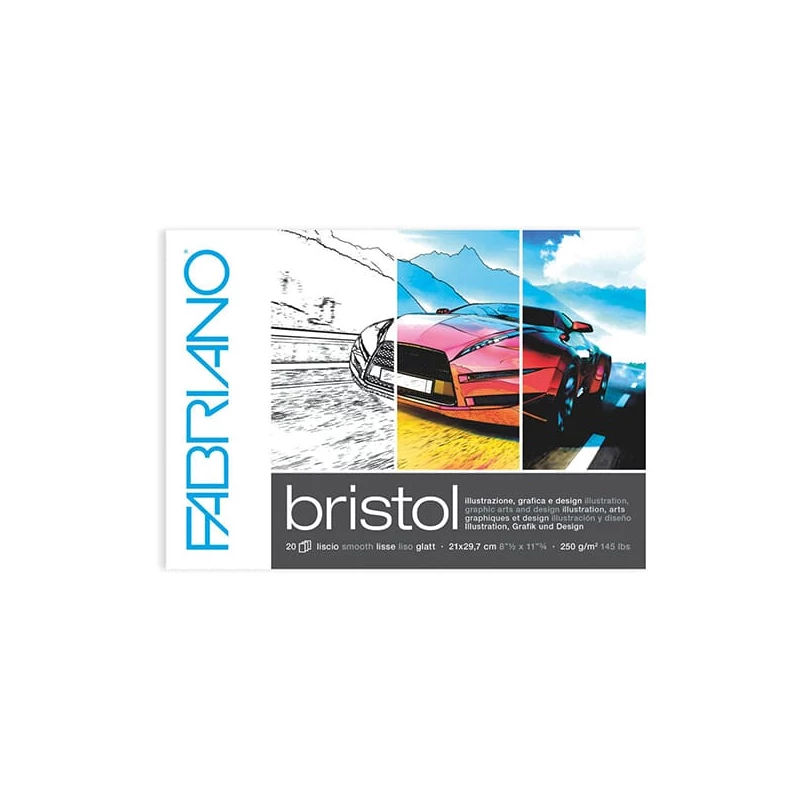 Bloc de desen Fabriano Bristol, 250 g, 20 coli - A4