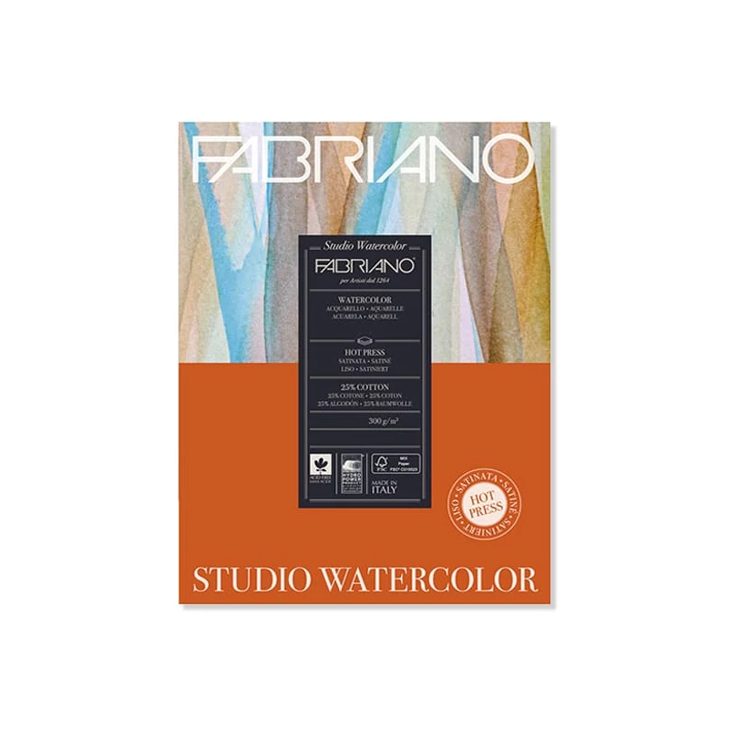 Fabriano Studio Watercolour  Bloc de acuarelă, 300 g, 28x35,6 cm, 12 coli, neted