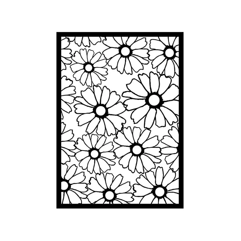 Stencil, Gelli Arts, 5x7", 12,7x17,8 cm - floare