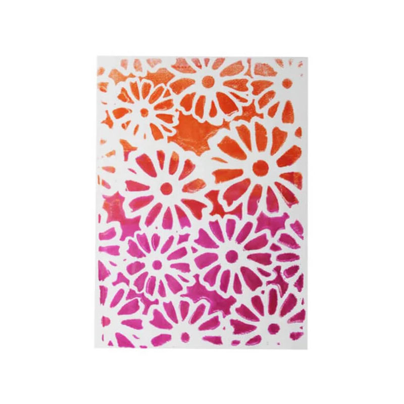 Stencil, Gelli Arts, 5x7", 12,7x17,8 cm - floare
