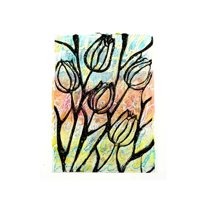 Stencil, Gelli Arts, 5x7", 12,7x17,8 cm - lalele