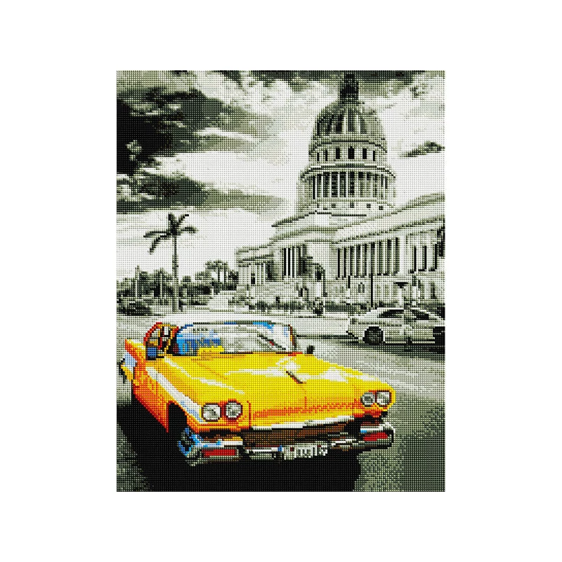 Pictură cu diamante , pe pânză întinsă , 40x50 cm - retro cubanez