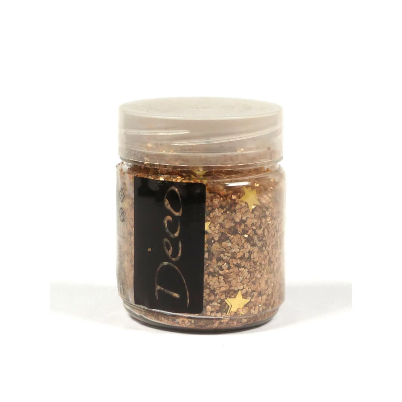 Fulgi de cristal gheață cu paiete în formă de stele, 200 ml - aur