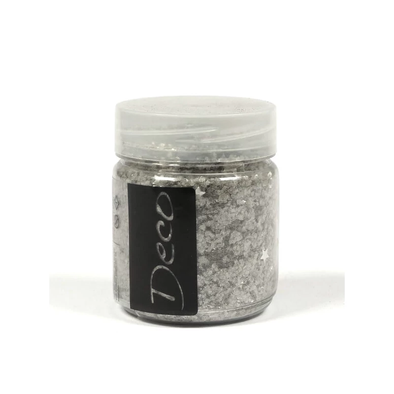 Fulgi de cristal gheață cu paiete în formă de stea 200 ml - argint