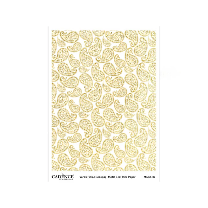 Hârtie de orez, Cadence, folie aurie, A3 - paisley