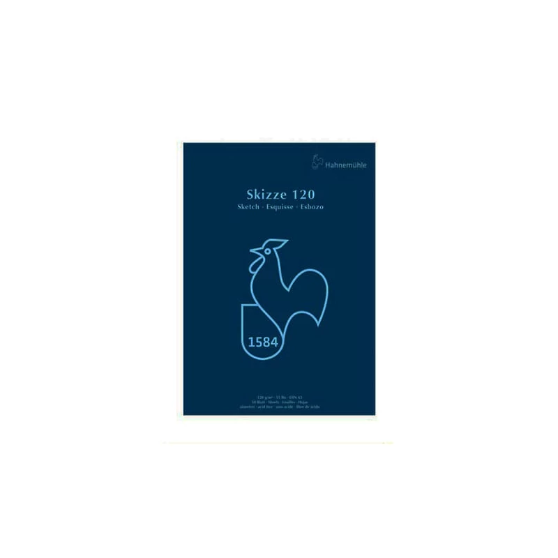 Hahnemühle Skizze 120 blocuri de desen și schiță, 120 g, 50 coli - A5, lipite