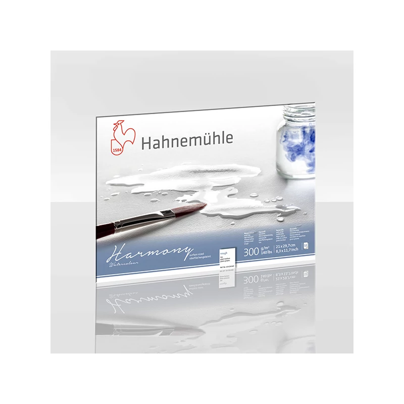 Hahnemühle bloc acuarelă, Harmony, 300 g - 12 coli, A4, rugoasă
