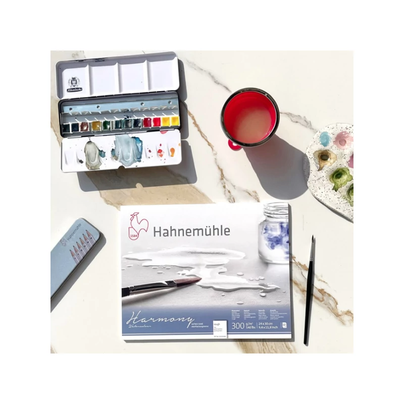 Hahnemühle bloc acuarelă, Harmony, 300 g - 12 coli, A4, rugoasă