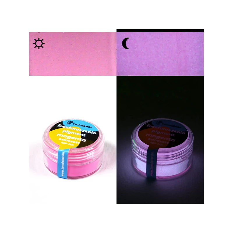 Innodekor fosforescent, pigment luminos, 15 g - magenta