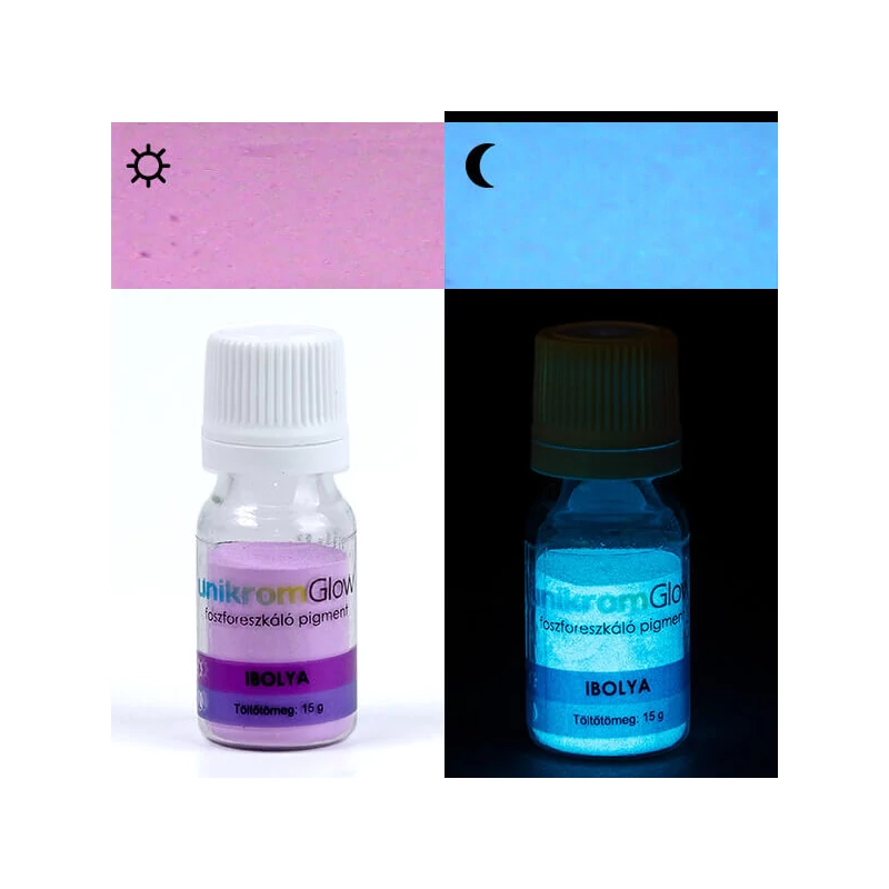 Innodekor pigment fosforescent,care strălucește în întuneric, 15 g - violet