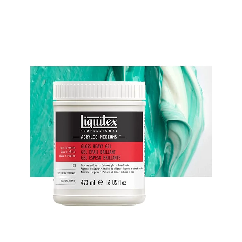 Medium de îngroșare Liquitex Gloss Heavy Gel, 473 ml - lucios